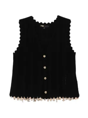 Maje gold-embellished knit cardigan
