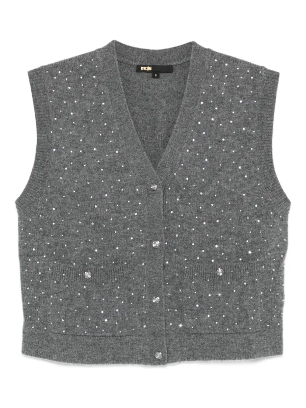 Maje rhinestone knit top