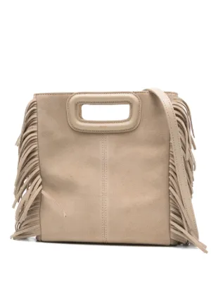 Maje fringed M bag in suede
