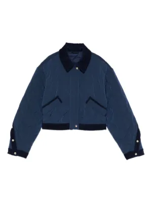 Maje quilted jacket with velvet details