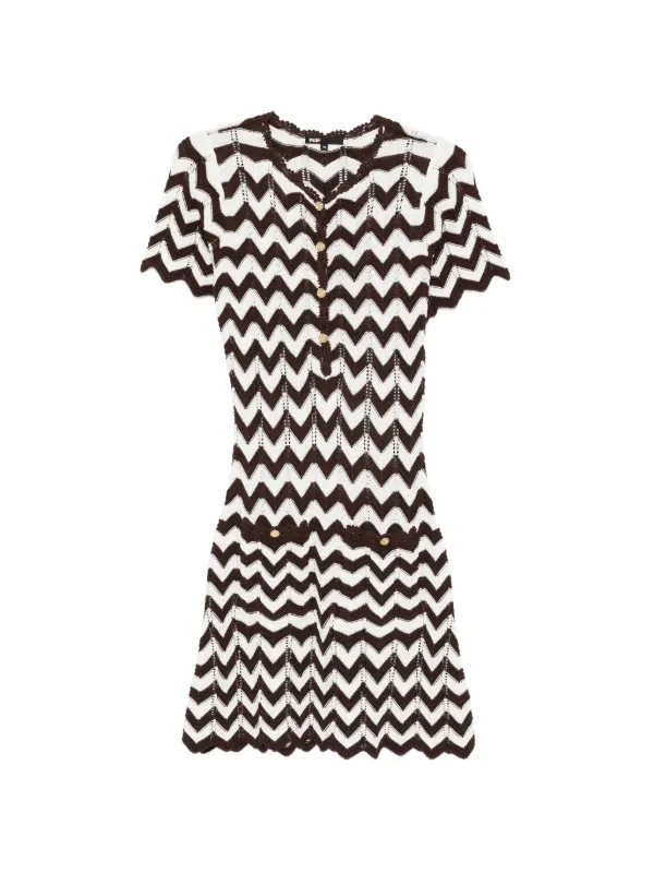 Maje zigzag crochet dress