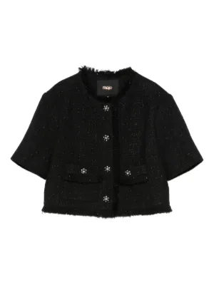 Maje short shiny tweed jacket