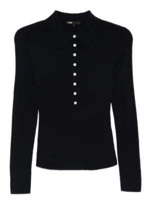 Maje polo collar ribbed jumper