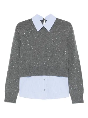 Maje removable rhinestone trim jumper