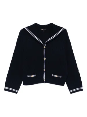 Maje cable-knit boat neck cardigan
