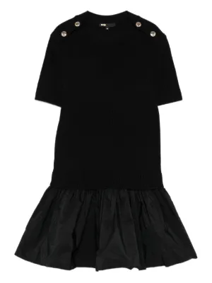 Maje short knit and taffeta dress