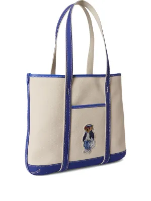Polo Ralph Lauren Polo Bear embroidered-patch canvas tote bag