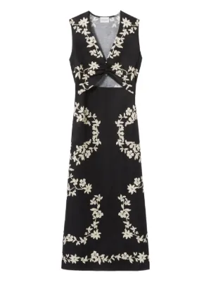 Claudie Pierlot cutout floral-print midi dress