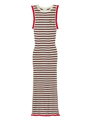 Claudie Pierlot striped ruffled knit dress
