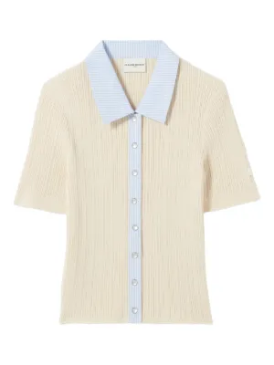 Claudie Pierlot striped bi-material cardigan