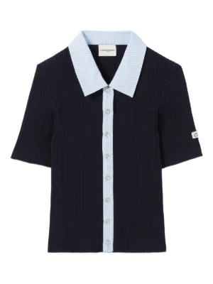 Claudie Pierlot striped bi-material cardigan