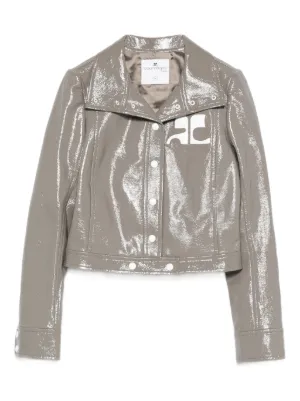 Courr&egrave;ges vinyl cropped jacket 