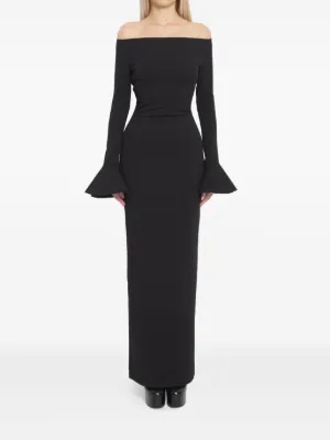 Solace London Anica flared-cuff maxi dress