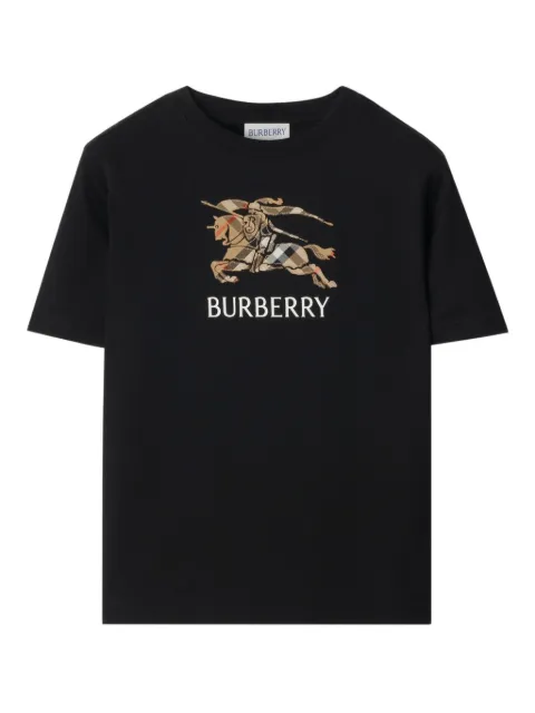 Burberry Kids equestrian knight check cotton T-shirt