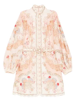 ZIMMERMANN floral-print scalloped-hem mini dress