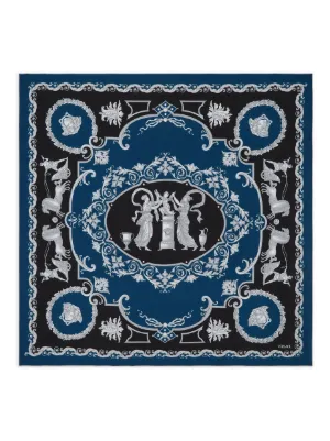 Versace printed silk twill scarf 90 cm