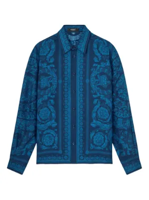 Versace printed silk twill slim shirt