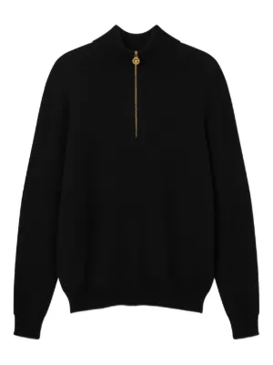 Versace wool-blend half-zip knit sweater