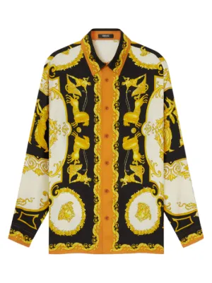 Versace printed silk twill regular shirt