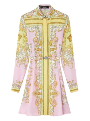 Versace printed silk twill mini shirt dress