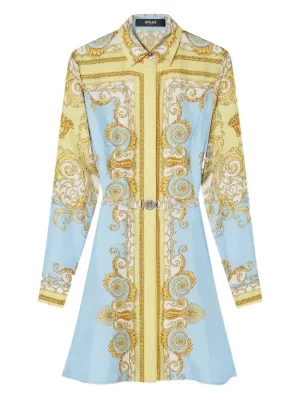 Versace printed silk twill mini shirt dress