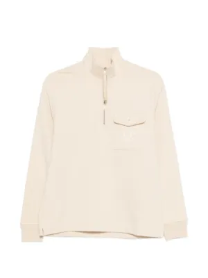 C.P. Company Diagonal Raised quarter-zip logo-detail sweatshirt