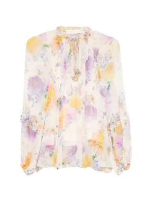 ZIMMERMANN Luna ruffle floral-print blouse