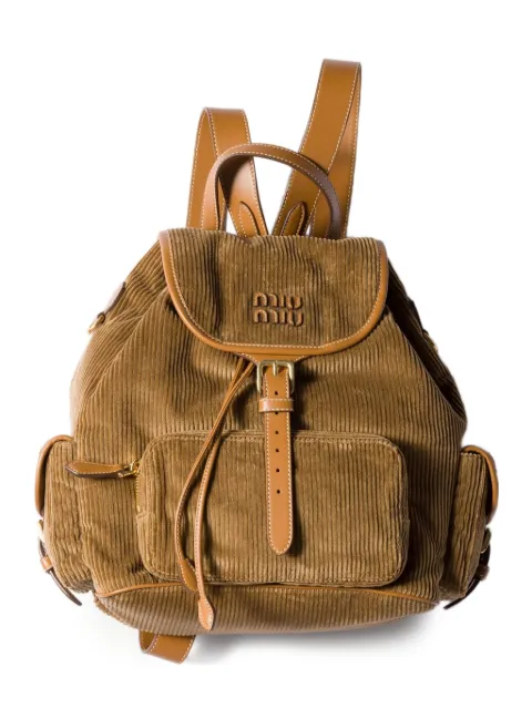 Miu Miu large corduroy cotton backpack