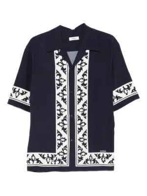 SANDRO loose-fit contrast print shirt