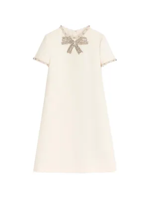 Valentino Garavani embroidered Crepe Couture short dress