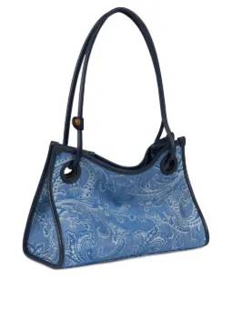 ETRO small Eyes jacquard denim tote bag