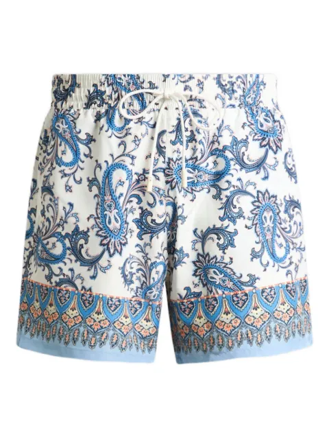 ETRO swim shorts with placed leafy Paisley print