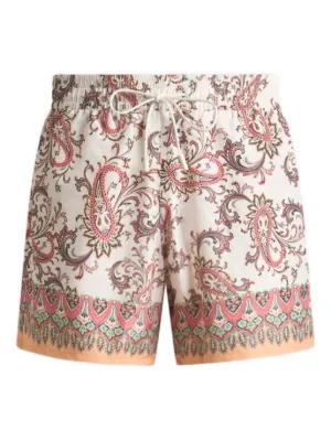 ETRO swim shorts with placed leafy Paisley print