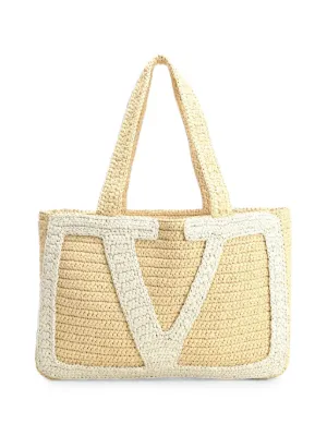 Valentino Garavani Viva Superstar large raffia shopping bag