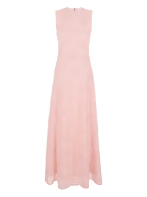 ROTATE BIRGER CHRISTENSEN mesh maxi dress light pink