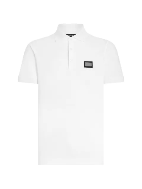 Dolce & Gabbana cotton piqué polo shirt with branded tag