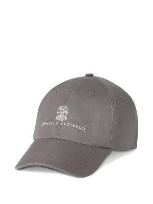 Brunello Cucinelli garment-dyed embroidered logo baseball cap