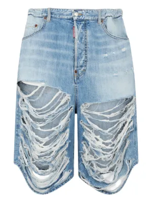 DSQUARED2 light destroyed wash Surfer shorts
