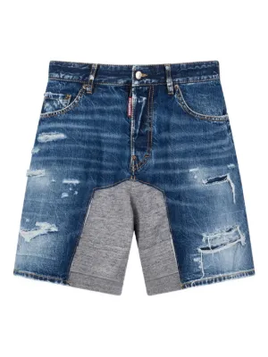 DSQUARED2 medium Ripped wash hybrid shorts