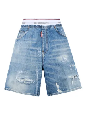 DSQUARED2 light wash Surfer shorts