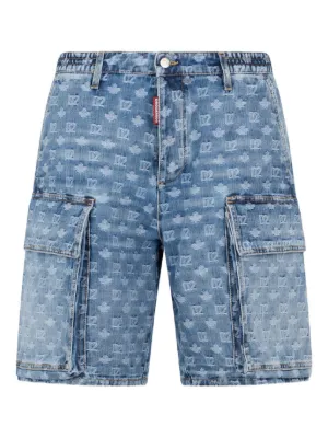 DSQUARED2 light wash utility shorts