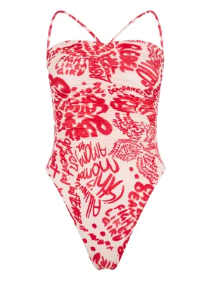 DSQUARED2 Rebel Hibiscus one-piece