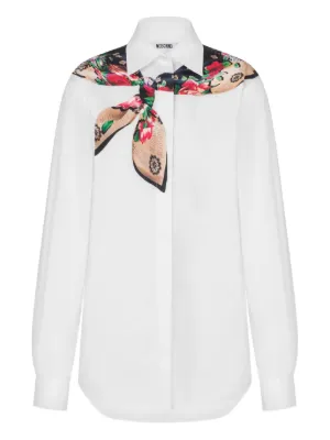 Moschino floral-pattern scarf-embellished shirt