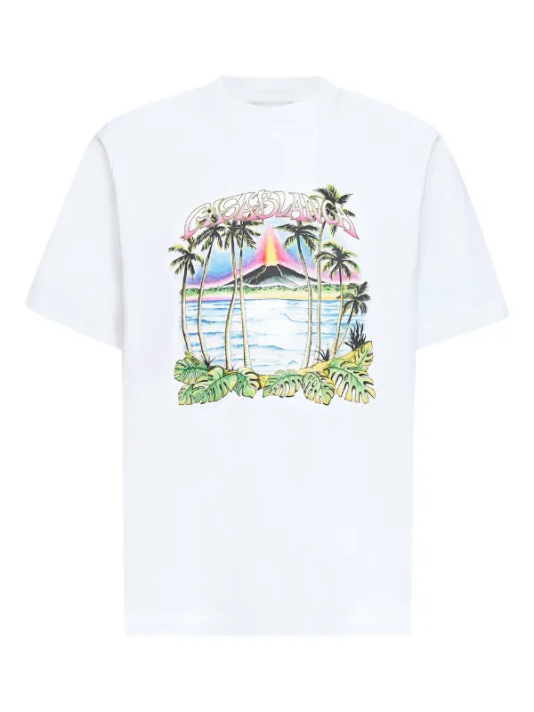Casablanca volcano-print logo T-shirt
