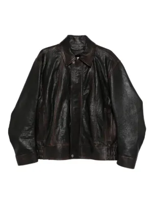 Golden Goose bomber jacket in burgundy nappa leather