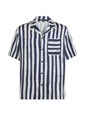 Karl Lagerfeld Ikon striped bowling shirt