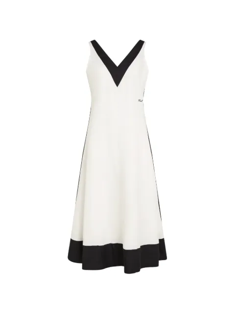 Karl Lagerfeld Monochrome V-neck midi dress