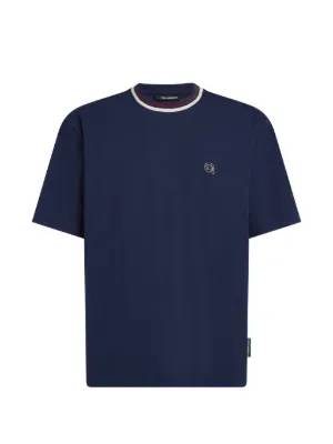 Karl Lagerfeld ikon striped neck T-shirt