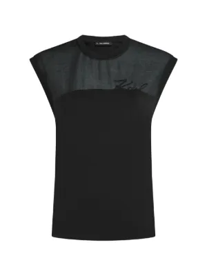 Karl Lagerfeld signature organza tank top
