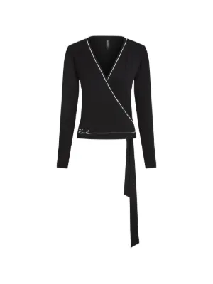 Karl Lagerfeld Signature wrap blouse